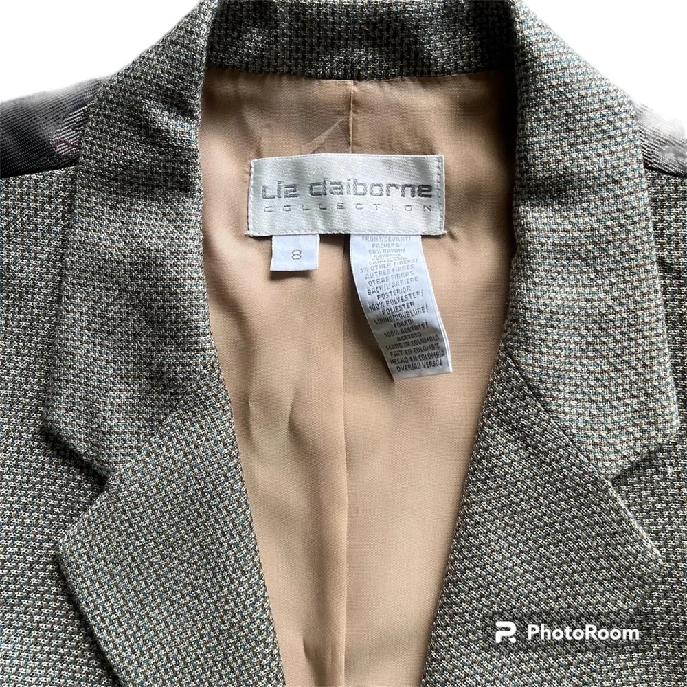 Vintage Dark Academia Liz Claiborne Grey Wool Blend Vest - Picture 2 of 3